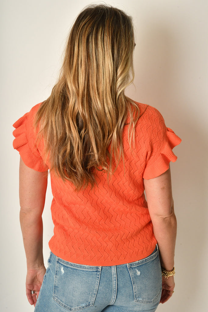 FLUTTER SLEEVE DOLMAN KNIT