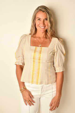 BOW BACK PUFF SLEEVE