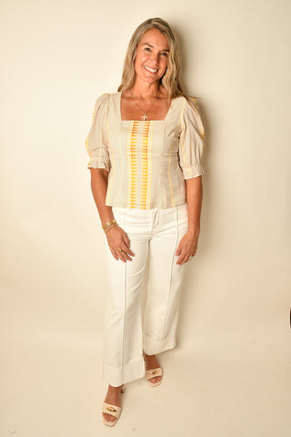 BOW BACK PUFF SLEEVE