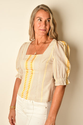 BOW BACK PUFF SLEEVE