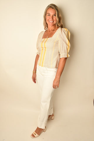 BOW BACK PUFF SLEEVE