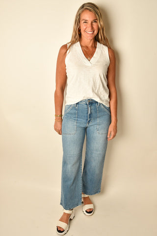 ESSENTIAL HEATHER V-NECK TANK