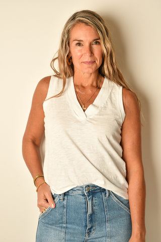 ESSENTIAL HEATHER V-NECK TANK