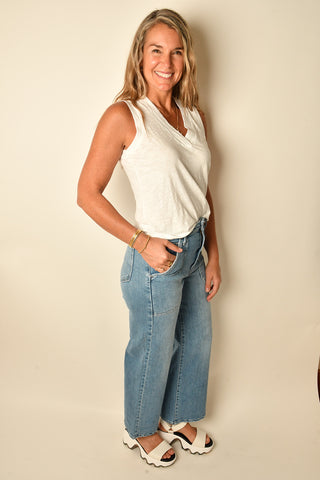 ESSENTIAL HEATHER V-NECK TANK