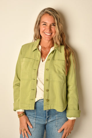 HI-LOW DENIM SHACKET