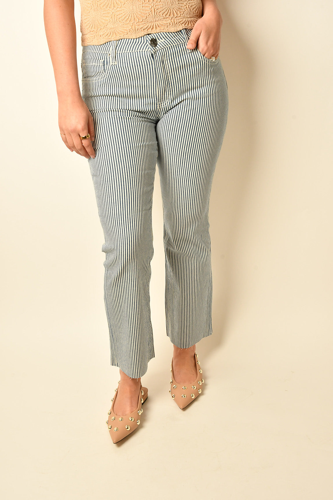 KELSEY HIGH RISE STRIPED JEAN
