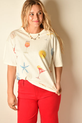 COASTAL COCKTAILS BOXY TEE