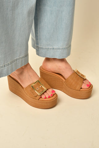JILLIAN RAFFIA WEDGE