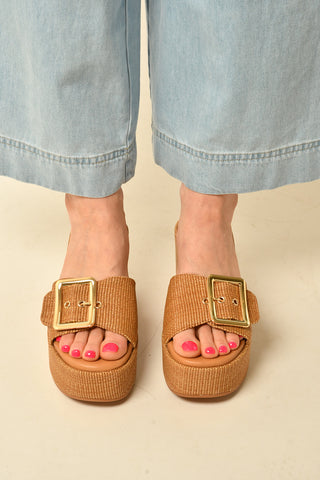 JILLIAN RAFFIA WEDGE