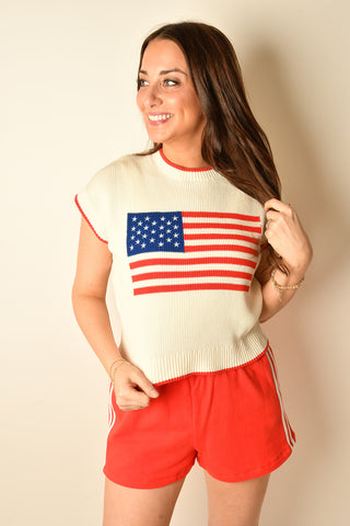SLEEVELESS PATRIOT SWEATER