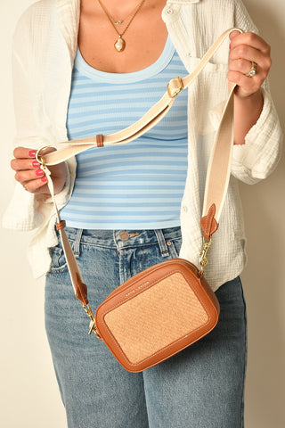 AVERY RAFFIA SMALL CROSSBODY BAG