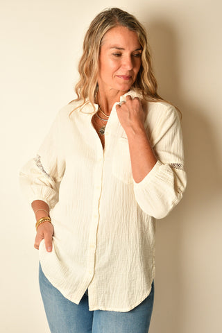 GAUZE STATEMENT SLEEVE TUNIC