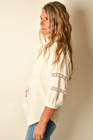 GAUZE STATEMENT SLEEVE TUNIC