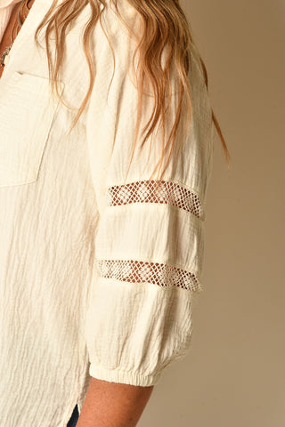 GAUZE STATEMENT SLEEVE TUNIC