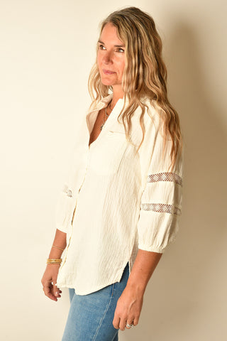 GAUZE STATEMENT SLEEVE TUNIC