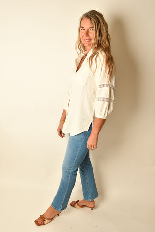 GAUZE STATEMENT SLEEVE TUNIC