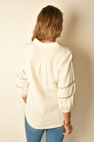 GAUZE STATEMENT SLEEVE TUNIC