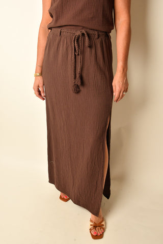 BELTED MAXI SKIRT