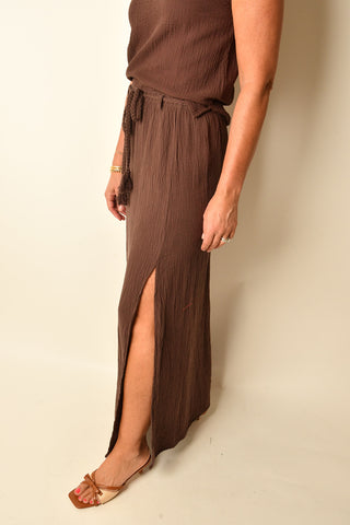 BELTED MAXI SKIRT