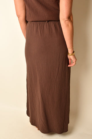BELTED MAXI SKIRT
