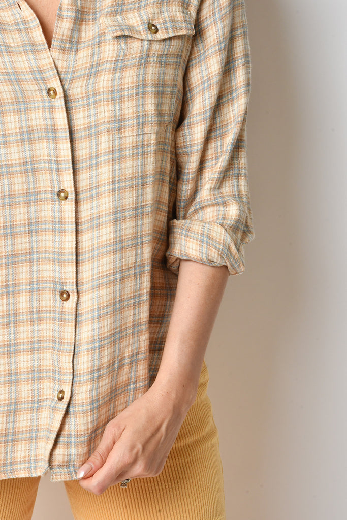 BEST TIME PLAID BUTTON DOWN