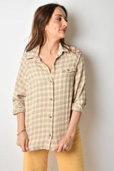 BEST TIME PLAID BUTTON DOWN