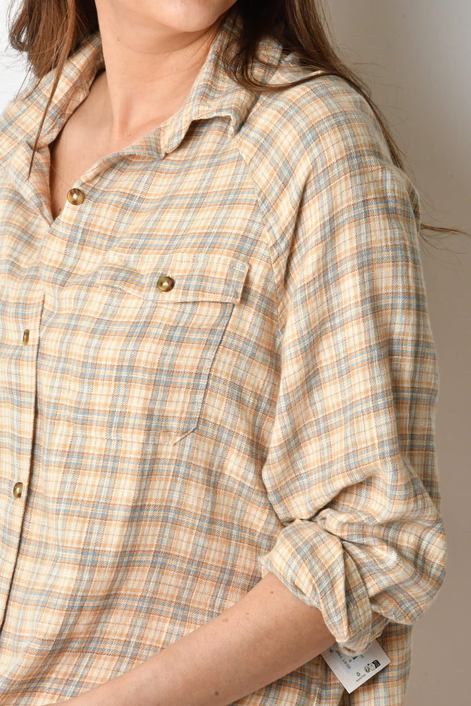 BEST TIME PLAID BUTTON DOWN