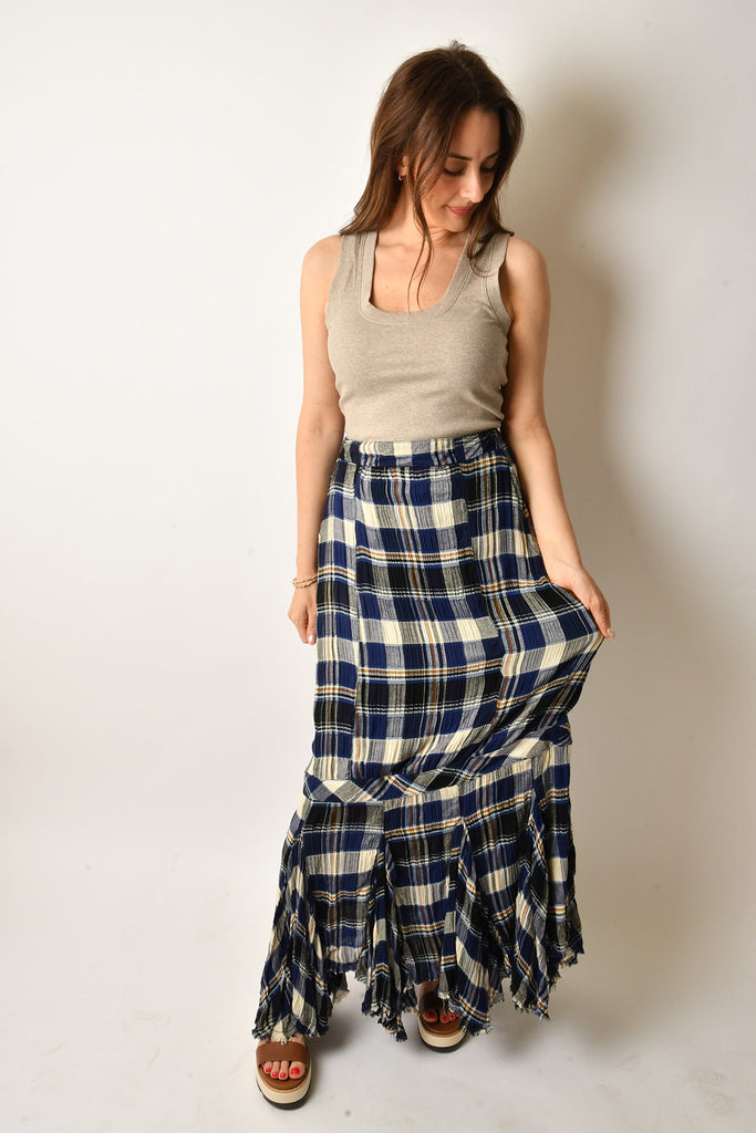 BORDEUAX PLAID SKIRT