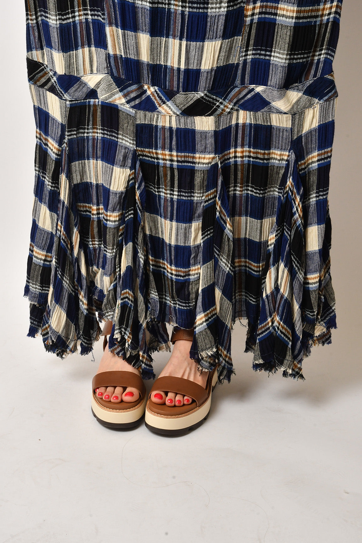 BORDEUAX PLAID SKIRT