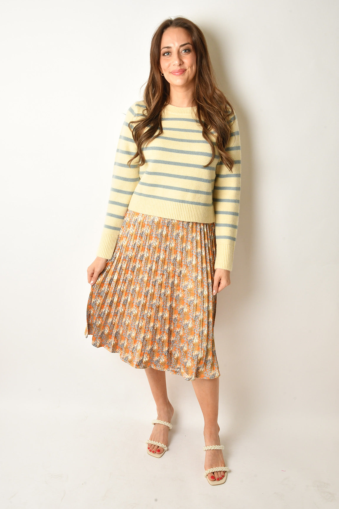 PLEATED SILK SKIRT