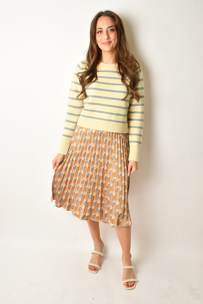 PLEATED SILK SKIRT