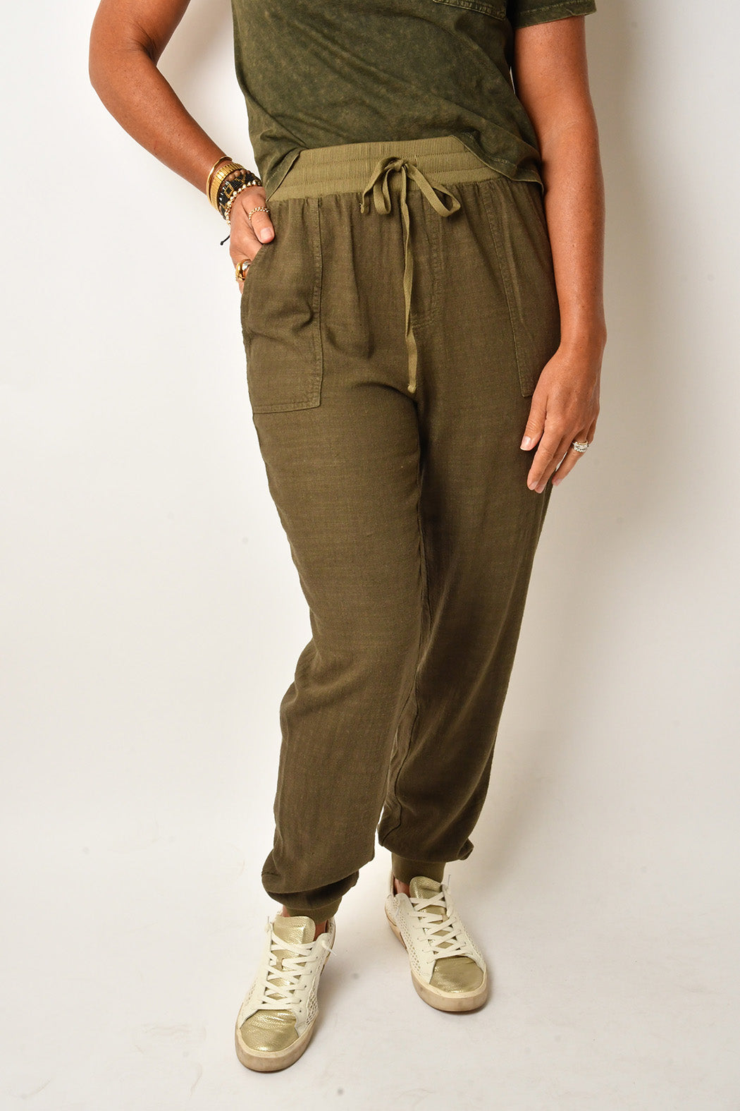 MIXED DRAWSTRING PANT