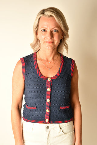 MARINA BUTTON-FRONT VEST