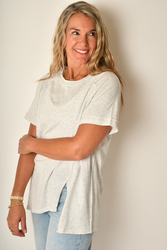 DOTTIE SLIT HEM TEE