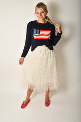 CHIFFON MESH TIERED SKIRT