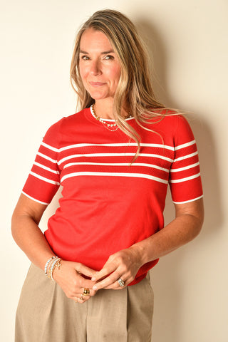 SHORT SLEEVE CREW KNIT