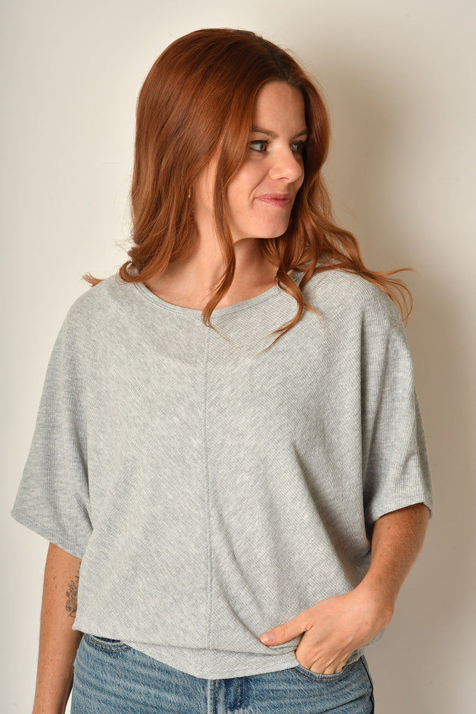 CENTER SEAM RIB DOLMAN TOP