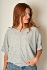 CENTER SEAM RIB DOLMAN TOP