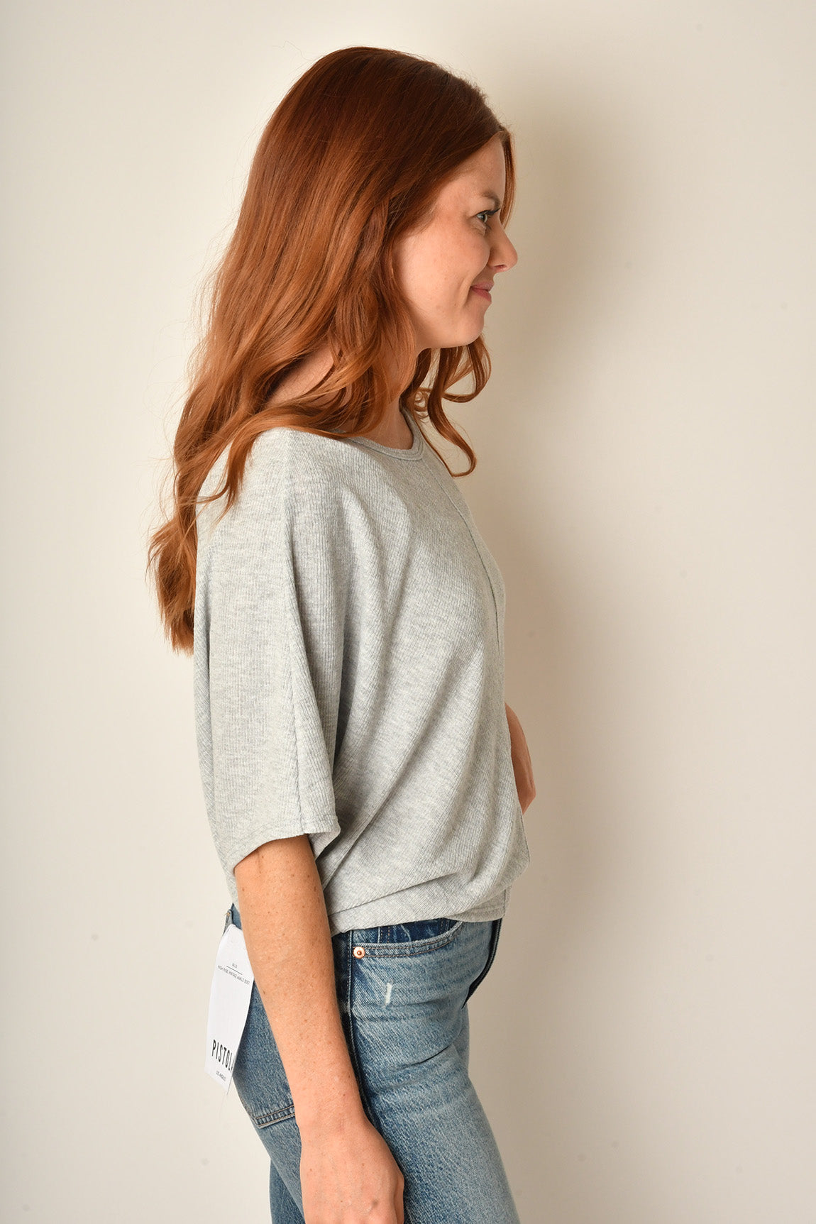 CENTER SEAM RIB DOLMAN TOP