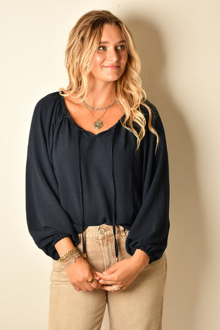 FREE SPIRIT TIE-NECK BLOUSE