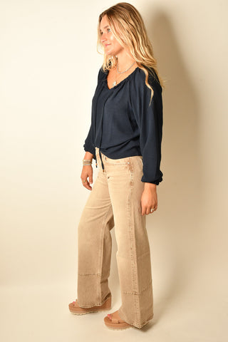 FREE SPIRIT TIE-NECK BLOUSE