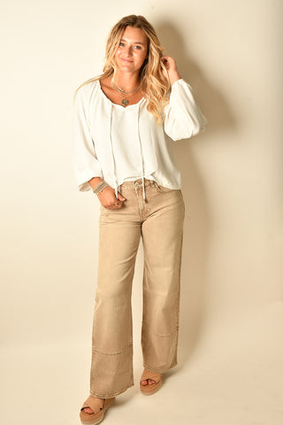 FREE SPIRIT TIE-NECK BLOUSE