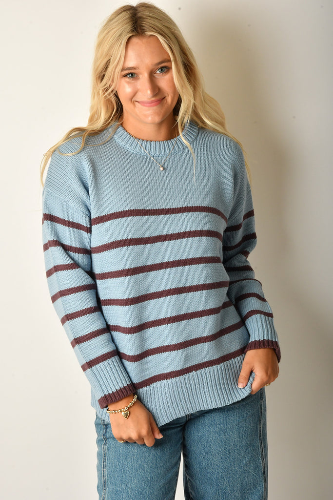 BOYFRIEND STRIPE SWEATER