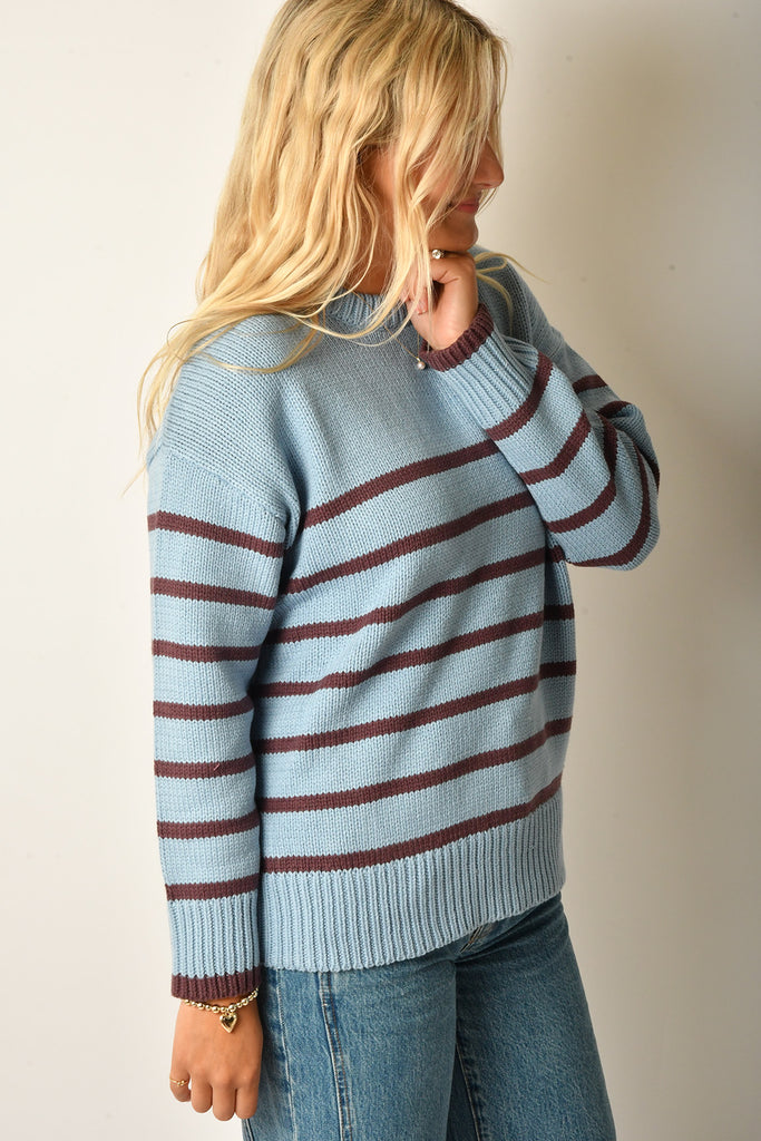 BOYFRIEND STRIPE SWEATER