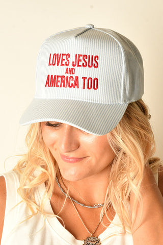 "LOVES JESUS & AMERICA TOO" HAT