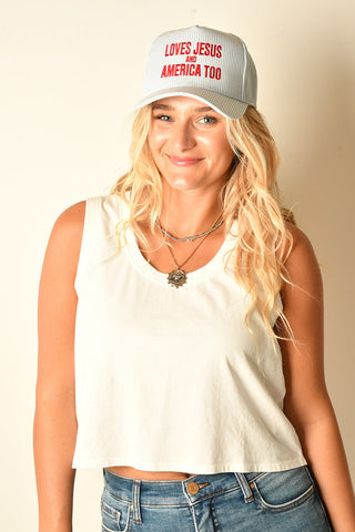 "LOVES JESUS & AMERICA TOO" HAT