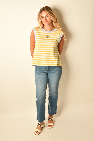 SUNNY COASTAL TEXTURED STRIPE TANK