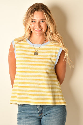 SUNNY COASTAL TEXTURED STRIPE TANK