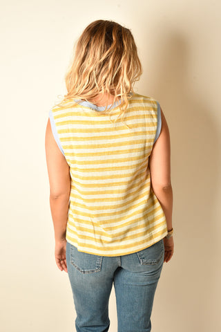 SUNNY COASTAL TEXTURED STRIPE TANK
