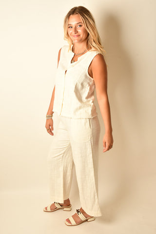 RELAX TEXTURED CROPPED PANT